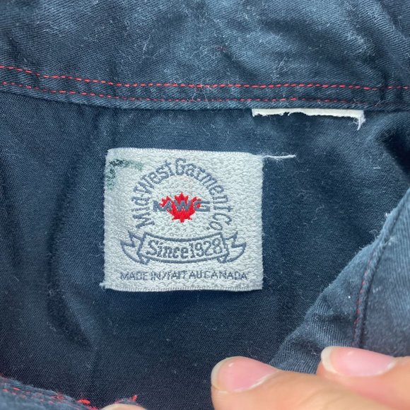 Vintage 1999 Labatt Brier Shirt Women Large Black Red Yellow Button Up Curling - Picture 5 of 9